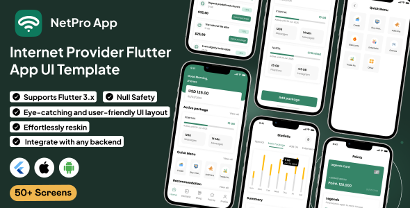 You are currently viewing NetPro UI Template | Internet Service Provider App | Flutter | Data Portal App | Network App