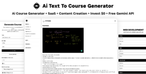 Read more about the article Ai Course Generator – Text To Course SaaS Ai Video & Image Content Payment Earn Gemini React Admin