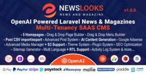 Read more about the article NewsLooks SAAS | OpenAI Powered News & Magazines Multi-Tenancy SAAS CMS