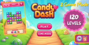 Candy Dash 120 LEVELS (Two Game Mode) – HTML5