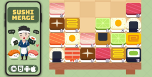 Sushi Merge – HTML5 Game, Construct 3